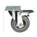 FF GROUP Ρόδα περιστρεφόμενη με φρένο γκρι 100mm 27554