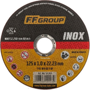 FF GROUP Δίσκος κοπής σιδήρου INOX 125X1.0mm 10243