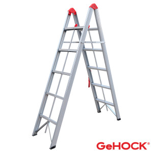 GEHOCK Σκάλα αλουμινίου διπλή αναδιπλούμενη με 5 σκαλοπάτια 59-608005