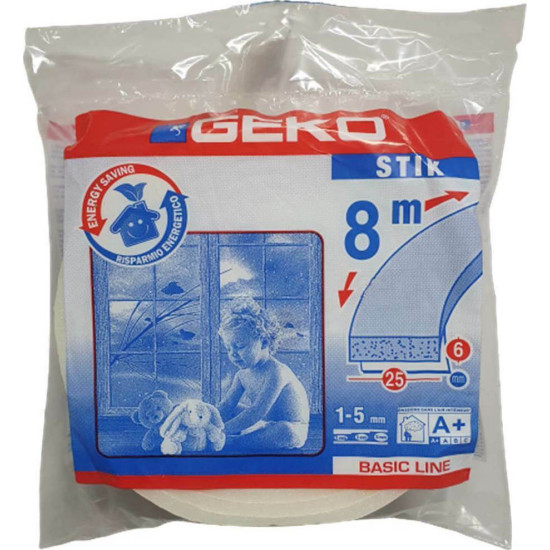 GEKO Αφρώδες αυτοκόλλητο αεροστόπ  8mΧ25mmΧ6mm 1100/16