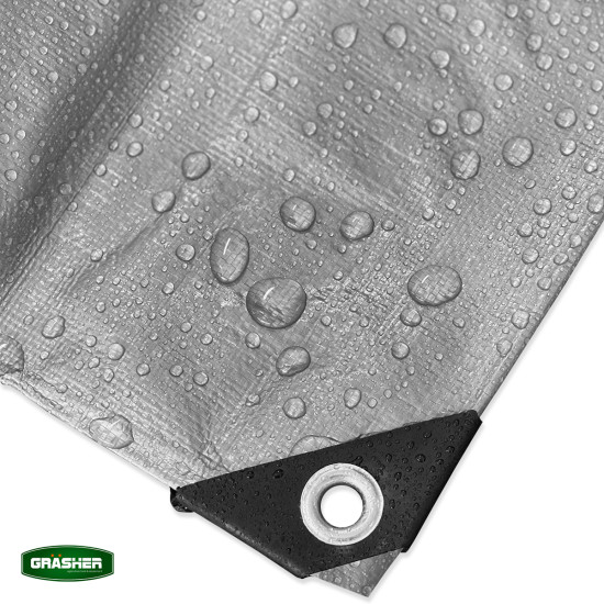 GRASHER Αδιάβροχος μουσαμάς γκρι 120 gr/m² 2X3m 100237gr