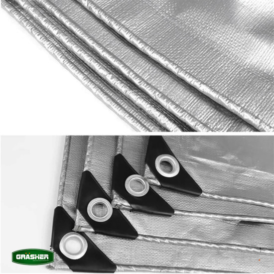 GRASHER Αδιάβροχος μουσαμάς γκρι 120 gr/m² 2X3m 100237gr