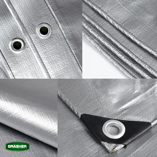 GRASHER Αδιάβροχος μουσαμάς γκρι 120 gr/m² 2X3m 100237gr