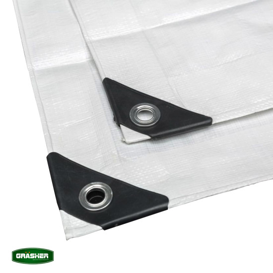 GRASHER Αδιάβροχος μουσαμάς λευκός 120 gr/m² 2X3m 100237wh
