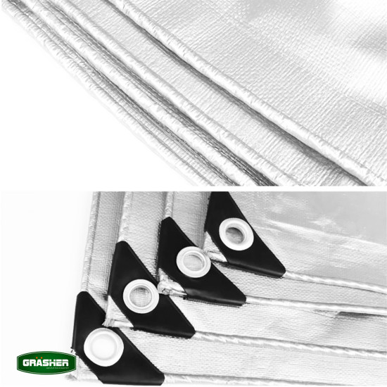 GRASHER Αδιάβροχος μουσαμάς λευκός 120 gr/m² 2X3m 100237wh
