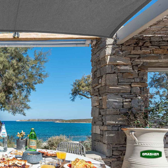 GRASHER Πανί σκίασης τετράγωνο -  γκρι 5Χ5m 103616