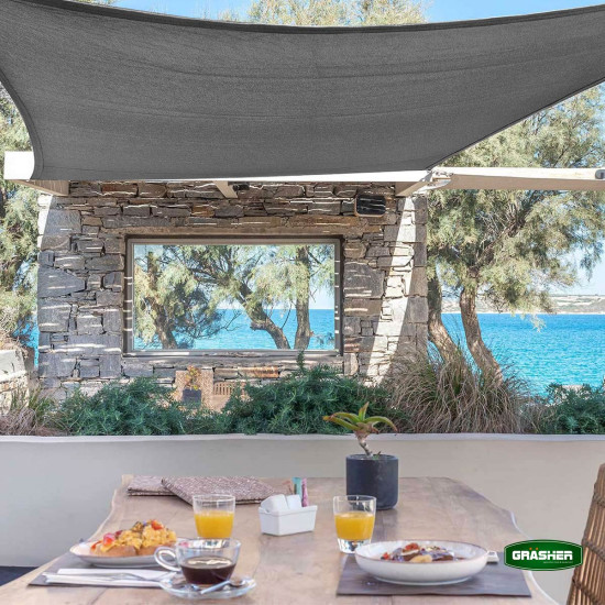 GRASHER Πανί σκίασης ορθογώνιο - γκρι 4Χ6m 103622