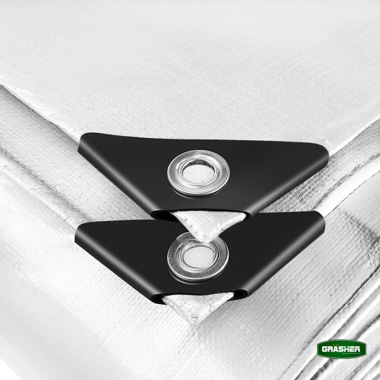 GRASHER Αδιάβροχος μουσαμάς - τέντα 4Χ6m λευκός 190gr 103960WH