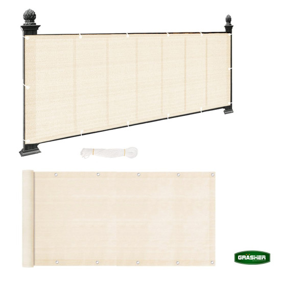 GRASHER Διαχωριστικό δίχτυ μπαλκονιού 170gr/m²  εκρού με κρίκους 1.20Χ6m 103834