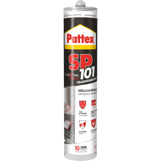 Σιλικόνη pattex υπερσφραγιστική και συγκολλητική sp101 φύσιγγα διάφανο 280ml