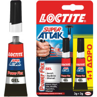 LOCTITE Κόλλα στιγμής 3gr gel super attack 1+1 δώρο