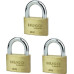 HUGO LOCKS  BR50 Λουκέτα ορειχάλκινα 50mm σετ 3 τεμαχίων 60210