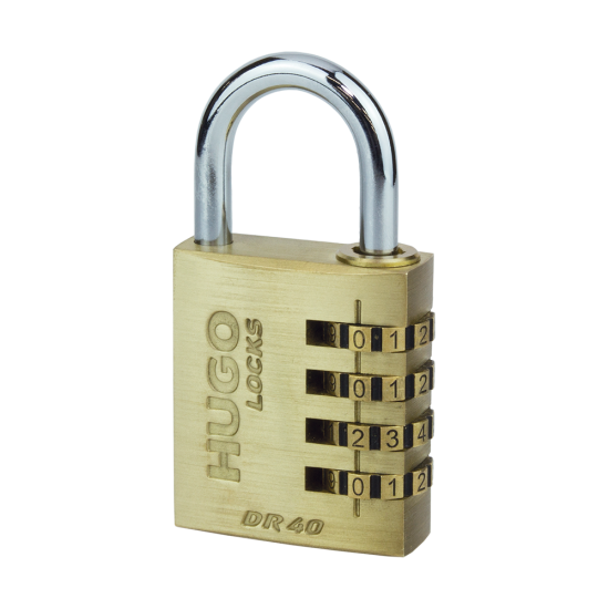 HUGO LOCKS Λουκέτο ορειχάλκινο συνδυασμού 40mm 60122