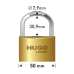 HUGO LOCKS Λουκέτα ορειχάλκινα 2 τεμάχια με 3 κλειδιά 60209