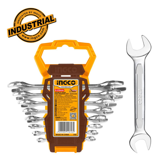 INGCO Γεμανικά σετ 8 τεμ.  6-22 MM INDUSTRIAL HKSPA2088