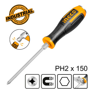 INGCO Κατσαβίδι σταυρού χτυπητό PH2Χ150mm HGTS68PH2150