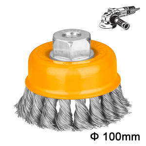 INGCO Συρματόβουρτσα γωνιακού τροχού M14 100mm WB21001