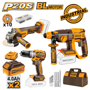 INGCO Εργαλεία μπαταρίας 20V Li-Ion σετ 3 τεμαχίων COSLI240202
