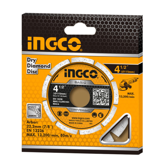INGCO Δίσκος διαμαντέ 115mm 2 τεμαχίων DMD0111523