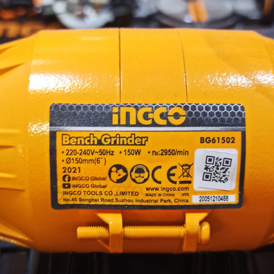 INGCO Ηλεκτρικός δίδυμος τροχός πάγκου 150W BG61502