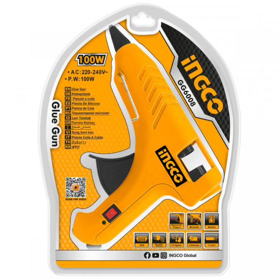 INGCO Ηλεκτρικό πιστόλι θερμόκολλας 100W GG6008