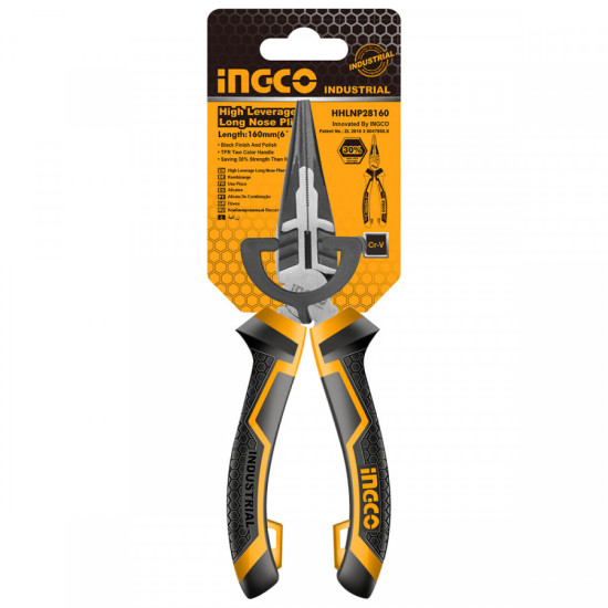INGCO Επαγγελματικό μυτοτσίμπιδο 160mm ίσιο HHLNP28160