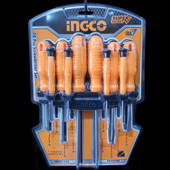 INGCO Κατσαβίδια σετ 10 τεμάχια HKSD1058