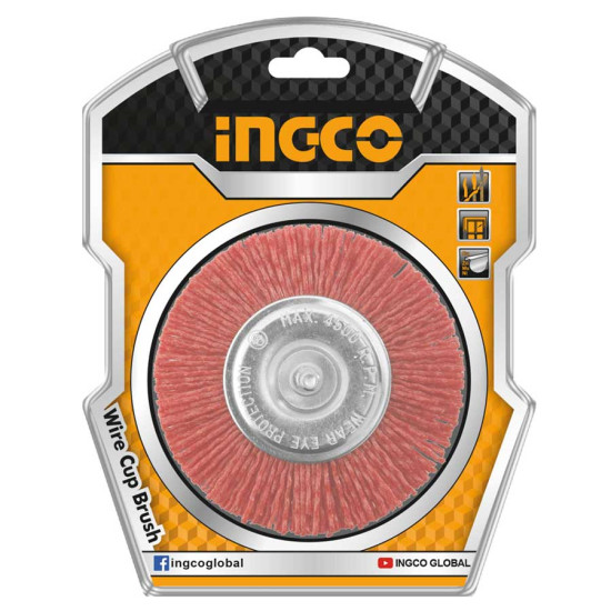 INGCO Nylon βούρτσα με άξονα για δράπανο Φ 75mm WB40755