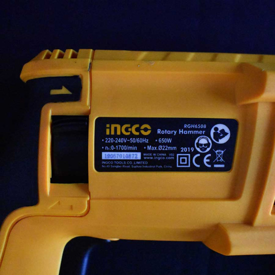 INGCO Κρουστικό περιστροφικό πιστολέτο sds plus 650W RGH6508
