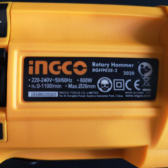 INGCO Πιστολέτο περιστροφικό κρουστικό sds plus 800W RGH9028-2