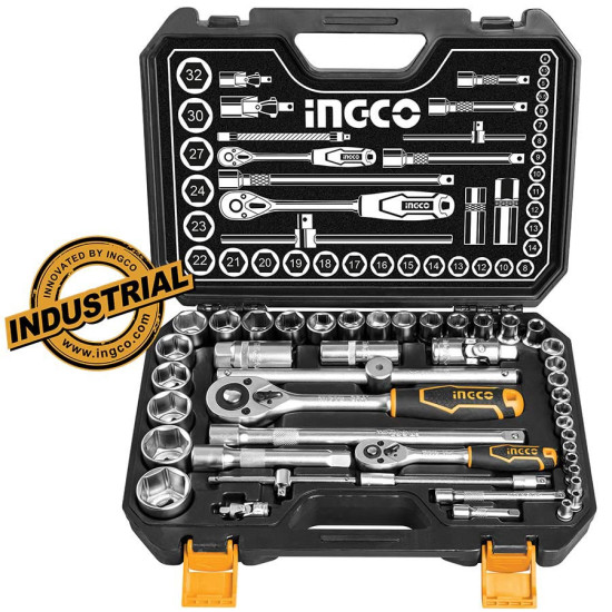 INGCO Κασετίνα σετ 44 τεμάχια 1/4''+1/2'' καρυδάκια HKTS42441