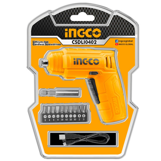 INGCO Κατσαβίδι μπαταρίας 4V Li-Ion CSDLI0402