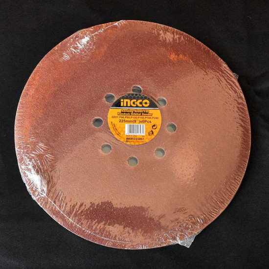 INGCO Σετ φύλλα λείανσης 6 τεμάχια 225mm AKRS225061