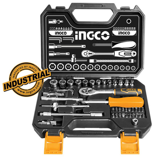 INGCO Επαγγελματικό Σετ 45 τεμ. Καρυδάκια 1/4" HKTS14451