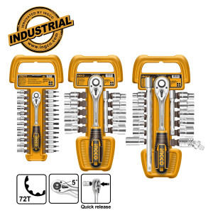 INGCO Καρυδάκια 1/4"-3/8"-1/2" + εργαλειοθήκη τσάντα σετ 57 τεμάχια COS23092