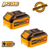 INGCO Μπαταρίες 20V 5.0Ah Li-Ion 2 τεμάχια COSLI240464E