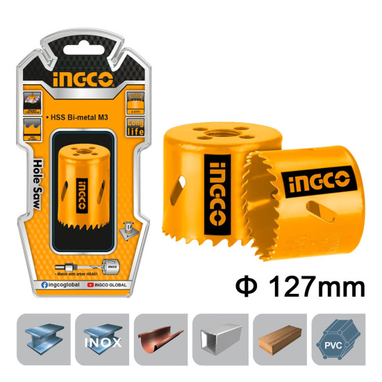 INGCO Ποτηροτρύπανα Bi-Metal 127mm HSB101271