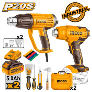 INGCO Πιστόλια θερμού αέρα σετ 2 τεμάχια COSLI250801E