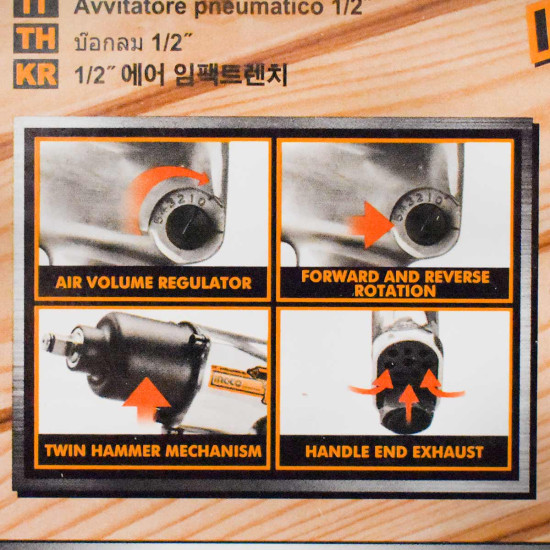 INGCO Αερόκλειδο 1/2¨ AIW12562