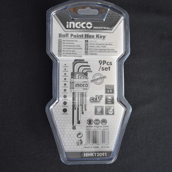 INGCO Σετ κλειδιά άλλεν 1.5-10mm μπίλλιας HHK12091