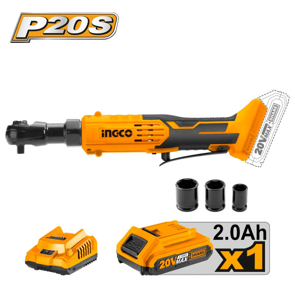 INGCO Καστάνια μπαταρίας 3/8" 20V Li-Ion CDRLI206015