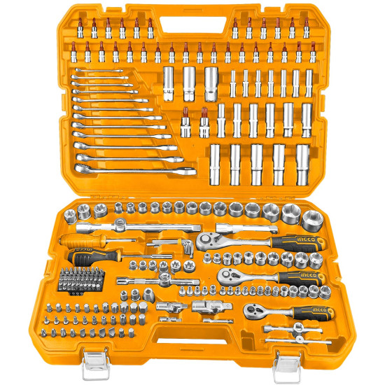 INGCO Εργαλεία χειρός και καρυδάκια 1/4" - 1/2" - 3/8" σετ 216 τεμαχίων HKTHP22161