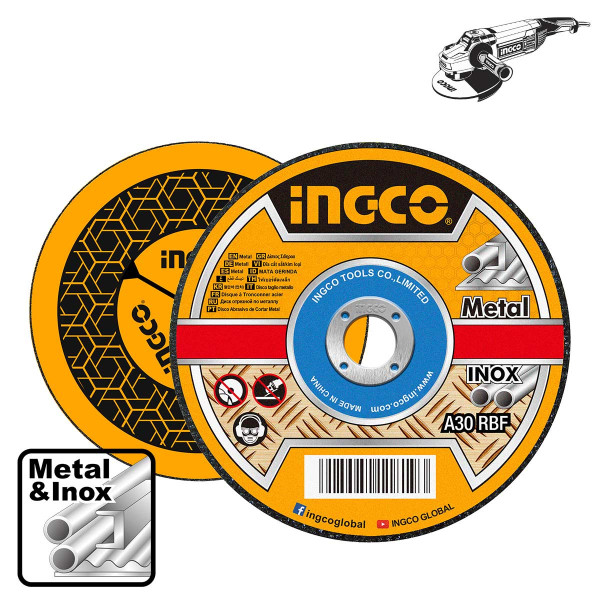 INGCO Δίσκοι κοπής σιδήρου inox 180mmΧ1.6mm MCD161801