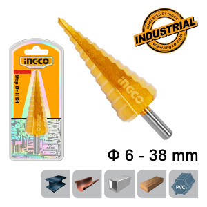INGCO Τρυπάνι κώνικο με διαβάθμιση 6-38mm AKSDS63803