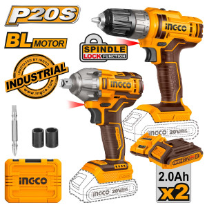 INGCO Εργαλεία μπαταρίας 20V Li-Ion σετ 2 τεμαχίων COSLI230702