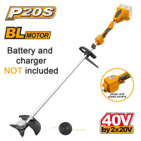 INGCO Θαμνοκοπτικό μηχάνημα μπαταρίας 2x20V Li-Ion SOLO CSTLI20028