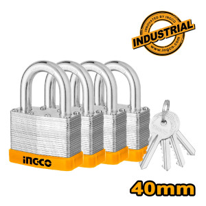 INGCO Λουκέτα πλαστικοποιημένα σετ 4 τεμάχια 40mm DLPK04004