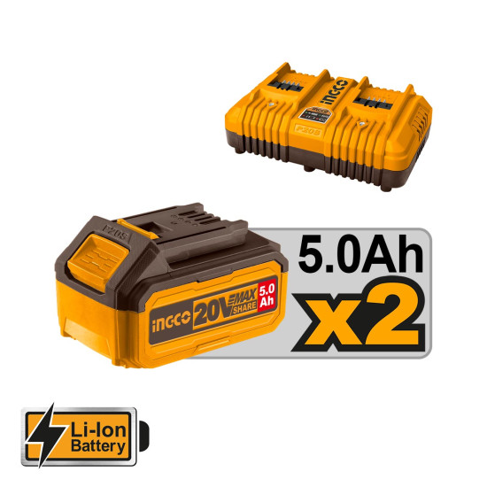 INGCO Μηχανή γκαζόν μπαταρίας 18" 2X20V Li-Ion LMLI20186
