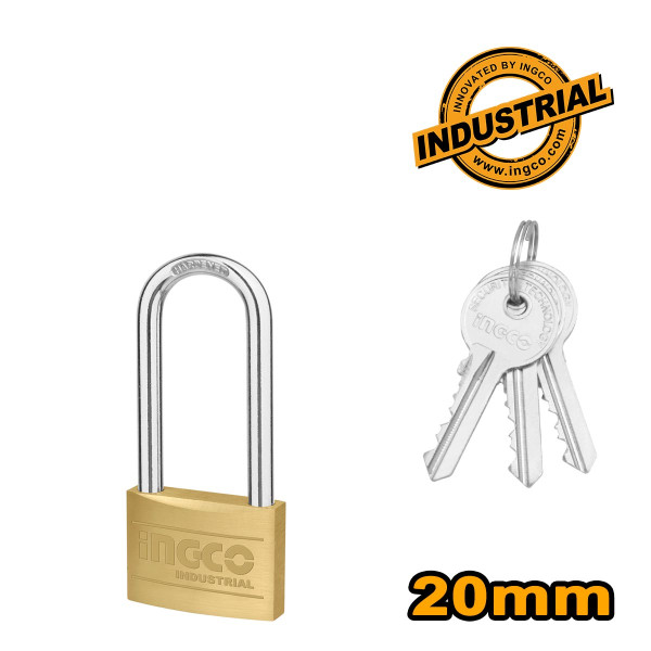 INGCO Λουκέτο μακρύλαιμο ορειχάλκινο 20mm DBPL0202L