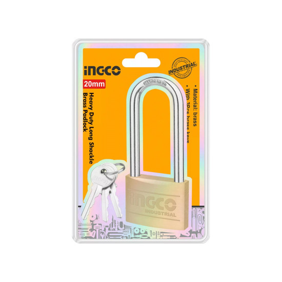 INGCO Λουκέτο μακρύλαιμο ορειχάλκινο 20mm DBPL0202L